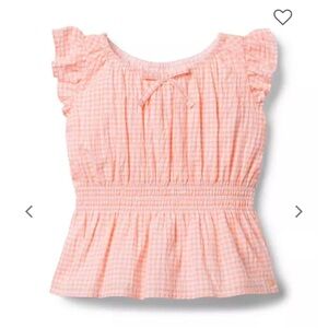 Janie & Jack Gingham Peplum Pink Top